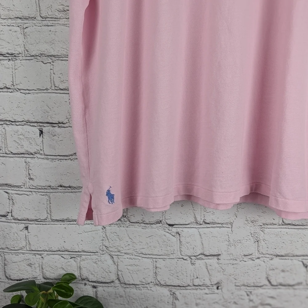 Pink Polo Ralph Lauren short sleeve three button pocket shirt, blue, tall